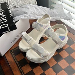 White chunky Sandals